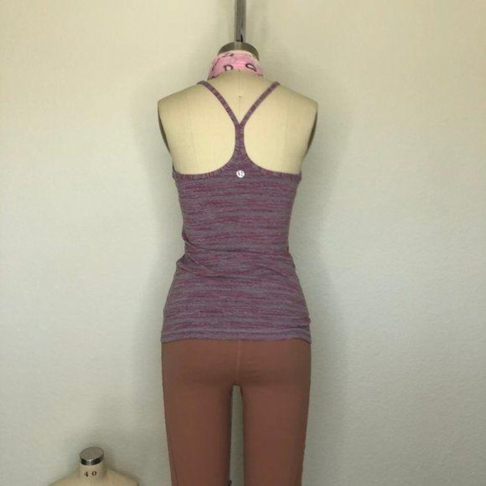 Lululemon Power Y Tank Space Dyed Purple Gray Stri